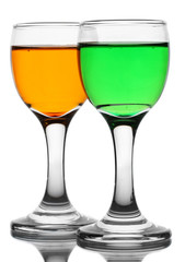 alcoholic cocktails isolated on white