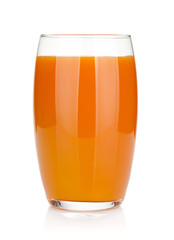 Fresh carrot juice glass
