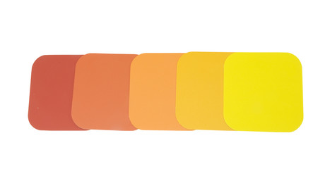 solid bright paint color samples, isolated