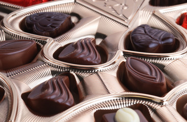 chocolates in foil box