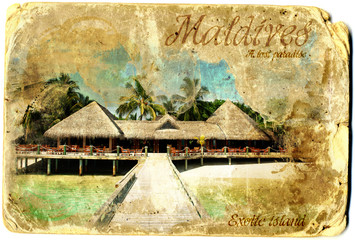 Maldives vintage card postal