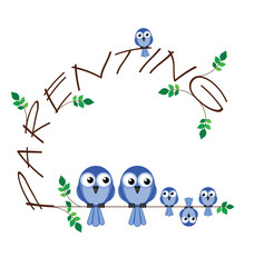 Parenting twig text isolated on white background