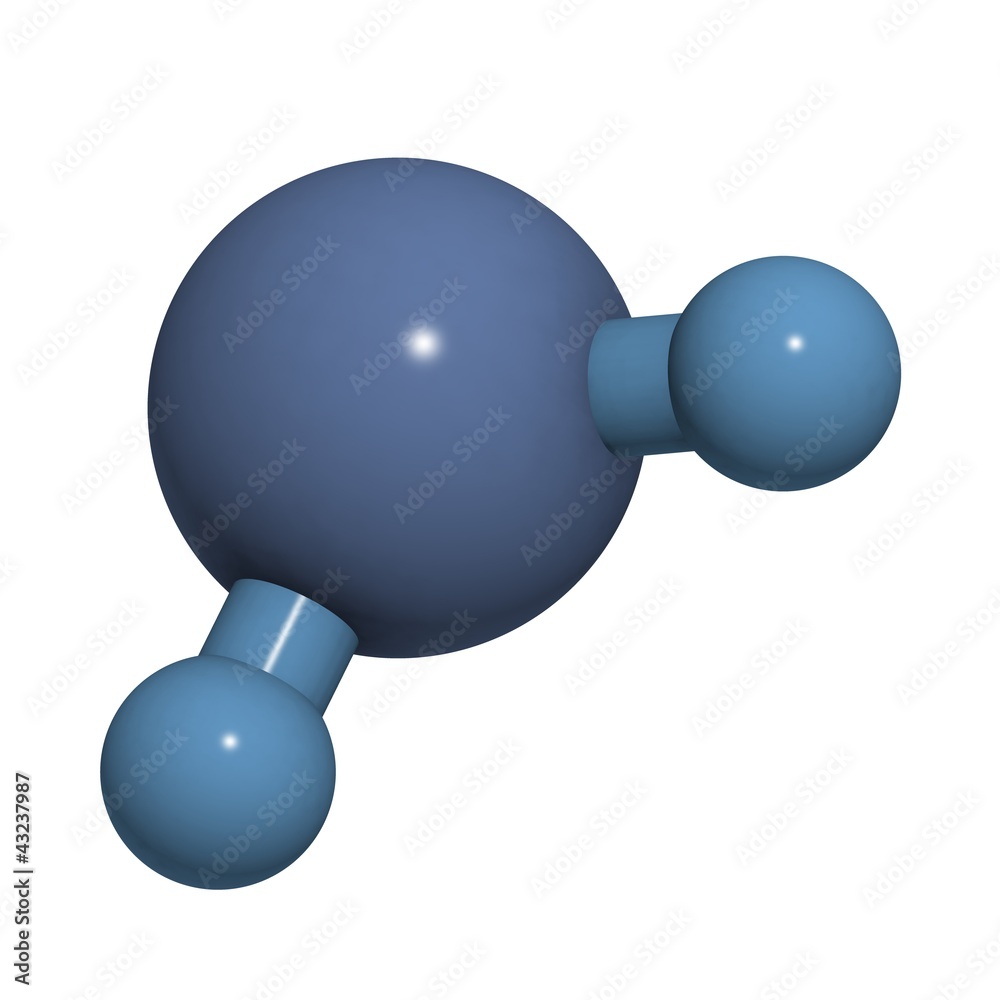 Wall mural Chemical structure of a water molecule