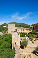 Fototapeta na wymiar Twierdza ściany i Nasrid pałac Alhambra, Hiszpania