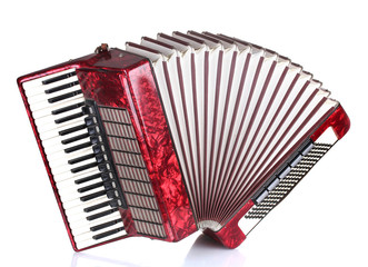 Retro accordion isolated on white