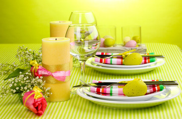 Obraz na płótnie Canvas Easter table setting