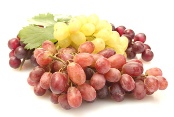 ripe sweet grapes isolated on white