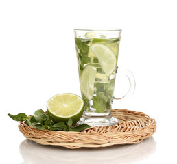 Mojito on the board isolated on white