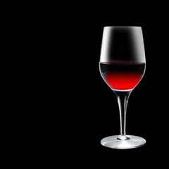 Wineglass on black background
