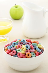 kids delicious and nutritious cereal loops or fruit cereal
