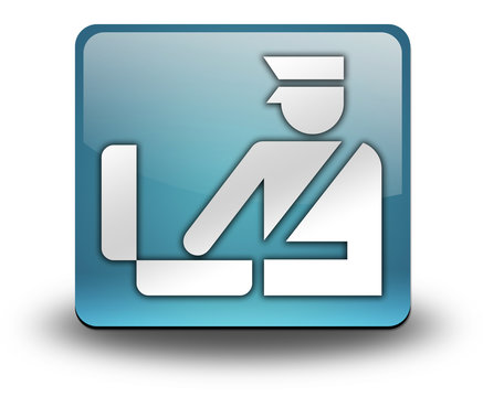 Light Blue 3D Effect Icon "Customs Symbol"