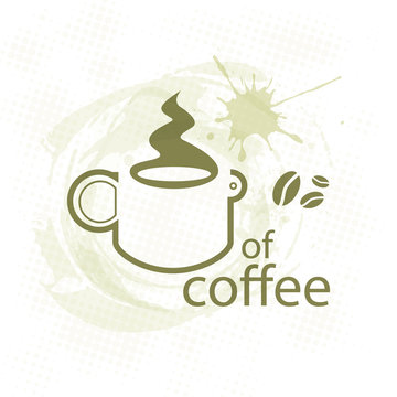 cup of coffee on dirty background - illustration