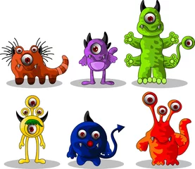 Crédence de cuisine en verre imprimé Créatures dessin animé de monstres