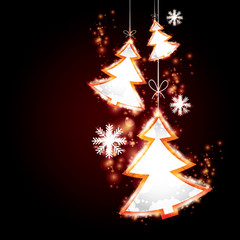 Abstract Christmas background with Christmas tree