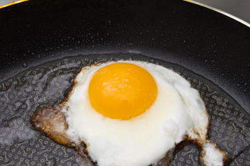 Eggs fried in a pan