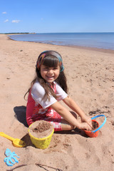 Little girl at the beach in P.E.I