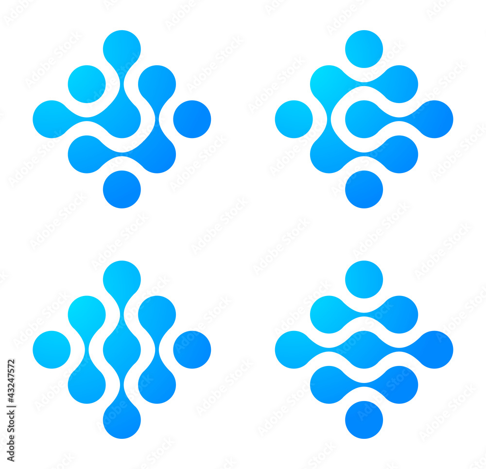 Poster logo abstract. molecule icon set. engineering concept
