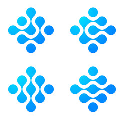 Logo Abstract. Molecule icon set. Engineering concept