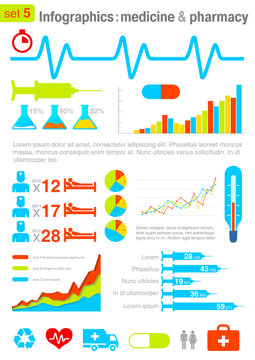 Infographics elements with icons. Medicine & Pharmacy theme