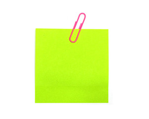 yellow form with a clip on a white background