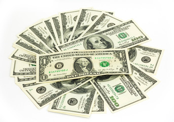 dollars on a white background