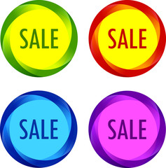Set of unusual Sale labels, vector