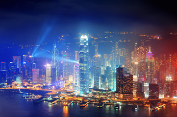 Fototapeta na wymiar Hong Kong aerial noc