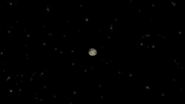 An asteroid seen from space heads to the Earth and hits it.