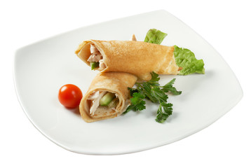 rolled pancakes stuffed chicken