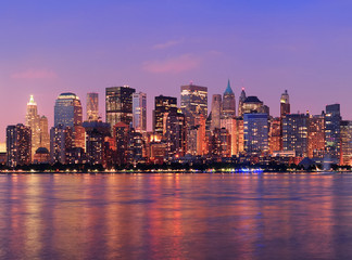 Fototapeta na wymiar New York City Manhattan panorama, zmierzch