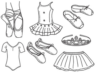 Set of ballerina accessories
