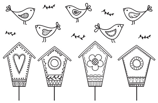 Birds and birdhouses