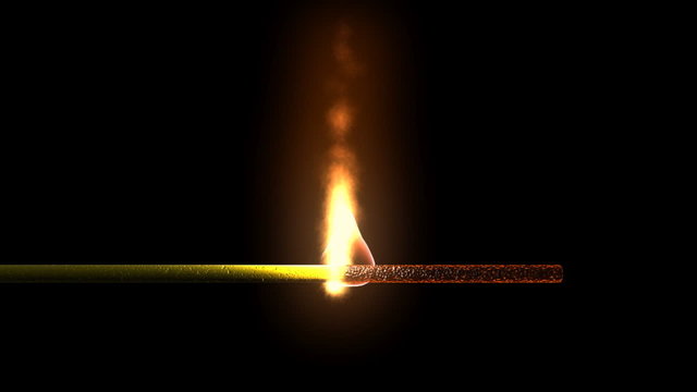 Burning, fizzing fuse for a bomb.