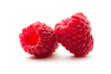 Fresh raspberry on white background
