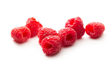 Fresh raspberry on white background