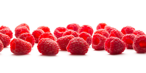 Fresh raspberry on white background