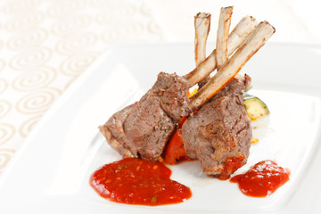 Grilled meat ribs