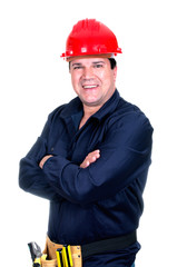worker with red helmet