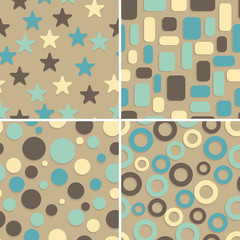 four abstract vector seamless patterns