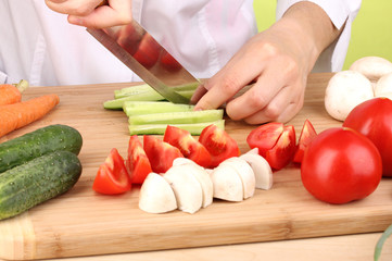Chopping food ingredients