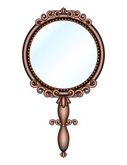 Antique retro hand-held mirror © tassel78