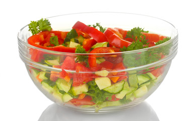 Fresh salad isolated on white