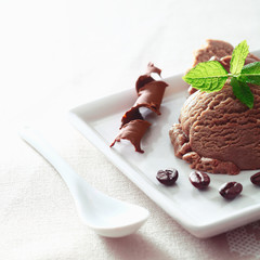 Serving of coffee icecream