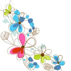 Foto auf Acrylglas Abstrakte Blumen Bunter glücklicher Blumenhintergrund