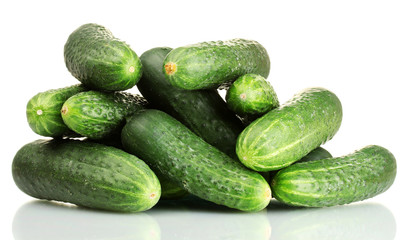 fresh cucumbers isolated on white