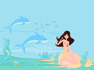 Illustration of a Beautiful mermaid © diavolessa