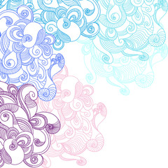 Abstract Waves Background. Vecto Hand drawn illustration.