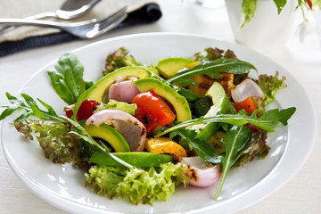 Avocado and Grilled vegetables salad