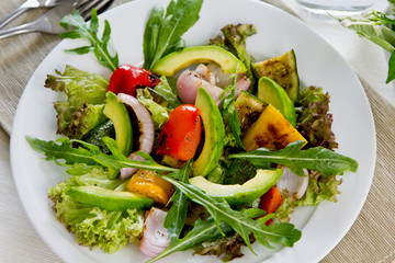 Avocado and Grilled vegetables salad