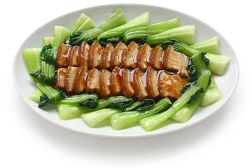 sliced braised pork belly, chinese cuisine